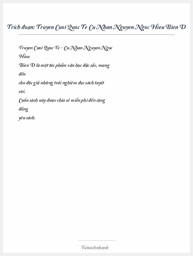 Trích đoạn Truyen Cuoi Quoc Te Cu Nhan Nguyen Ngoc Hieu Bien D