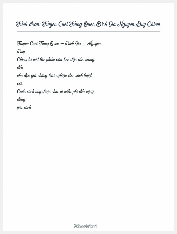 Trích đoạn Truyen Cuoi Trung Quoc Dich Gia Nguyen Duy Chiem