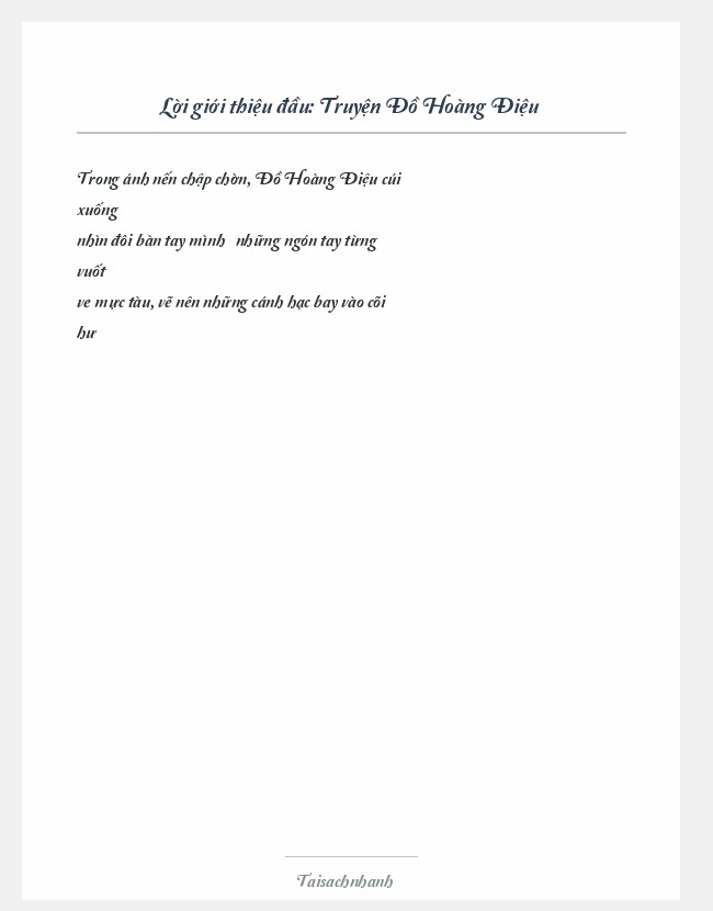 Trích đoạn Truyện Đồ Hoàng Điệu