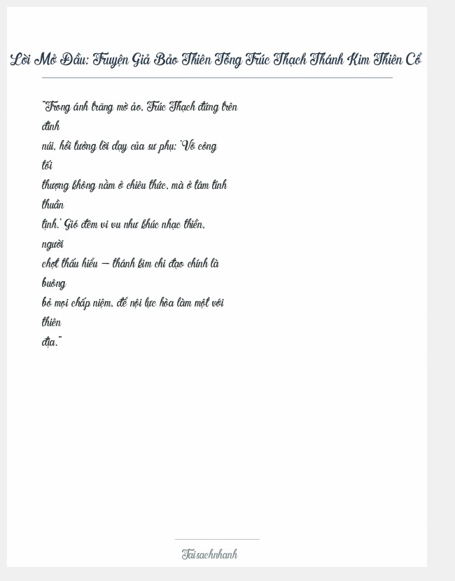 Trích đoạn Truyện Giả Bảo Thiên Tông Trúc Thạch Thánh Kim Thiên Cổ
