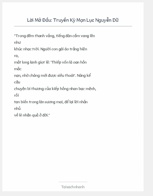 Trích đoạn Truyền Kỳ Mạn Lục Nguyễn Dữ