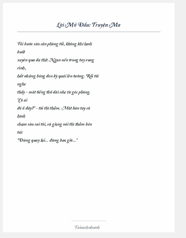 Trích đoạn Truyện Ma