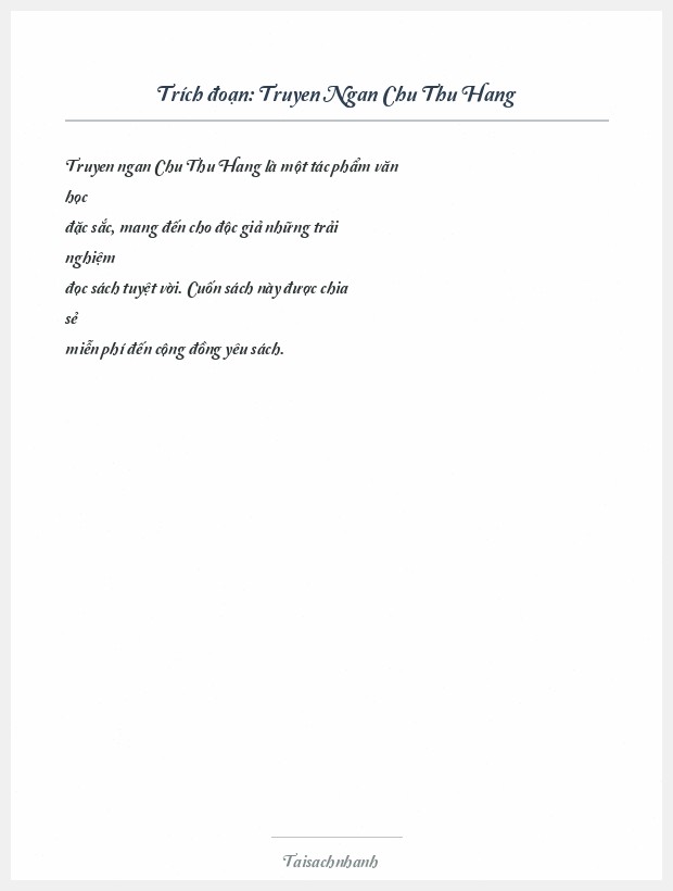 Trích đoạn Truyen Ngan Chu Thu Hang