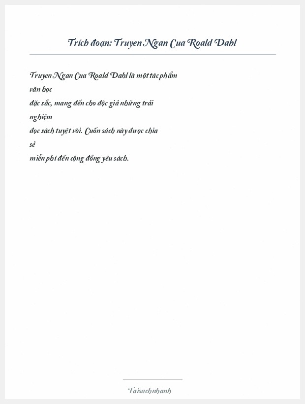 Trích đoạn Truyen Ngan Cua Roald Dahl