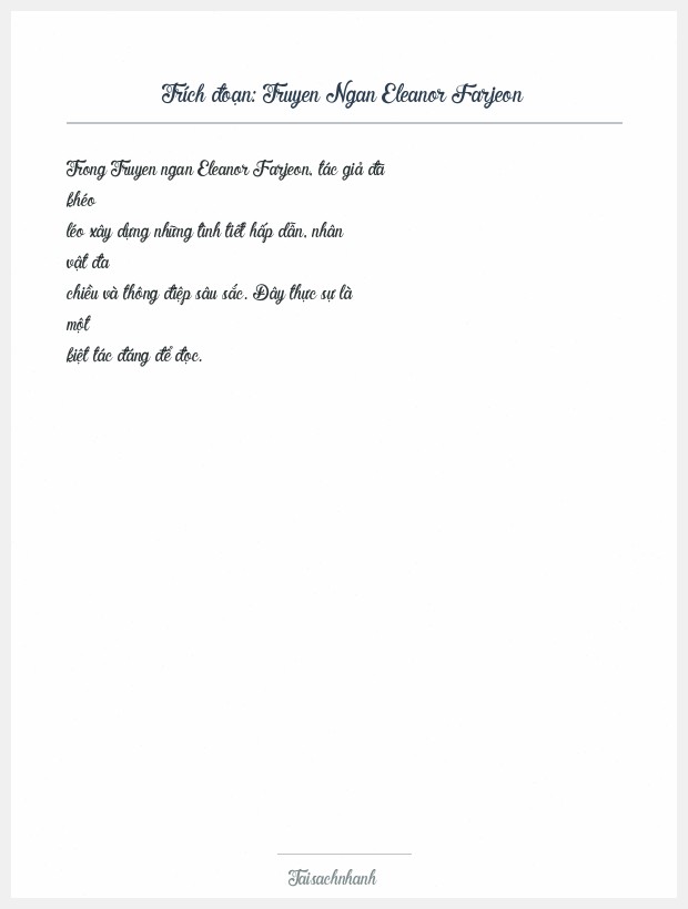 Trích đoạn Truyen Ngan Eleanor Farjeon
