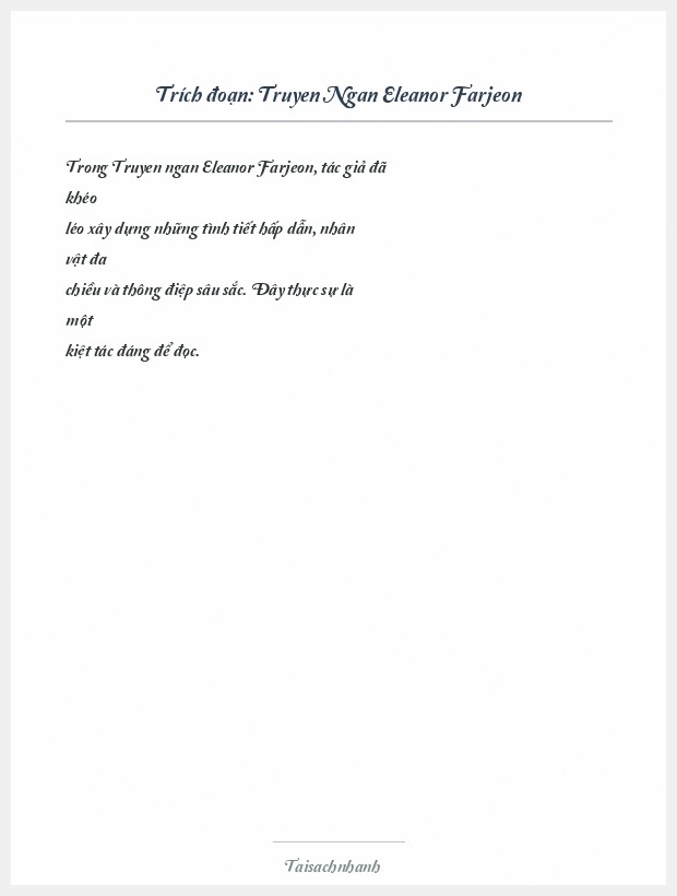 Trích đoạn Truyen Ngan Eleanor Farjeon