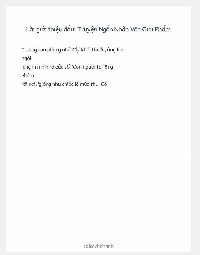 Trích đoạn Truyện Ngắn Nhân Văn Giai Phẩm