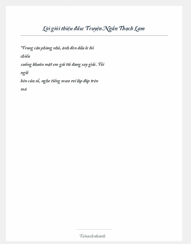 Trích đoạn Truyện Ngắn Thạch Lam