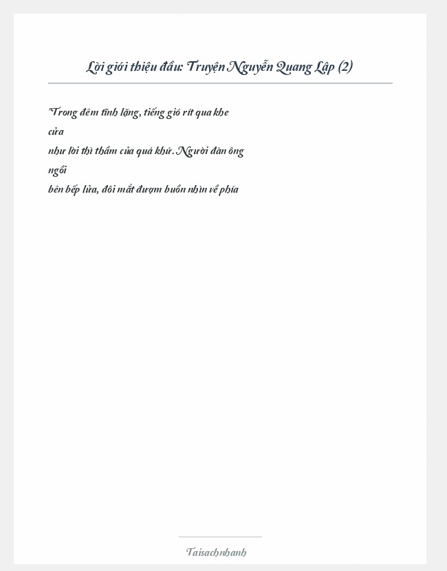 Trích đoạn Truyện Nguyễn Quang Lập (2)