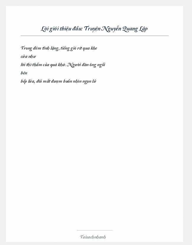 Trích đoạn Truyện Nguyễn Quang Lập