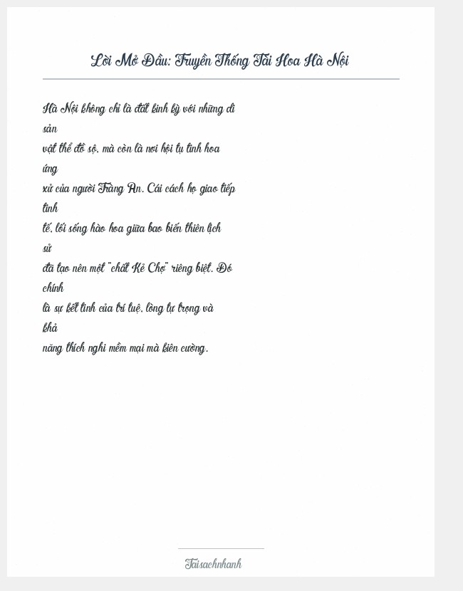 Trích đoạn Truyền Thống Tài Hoa Hà Nội