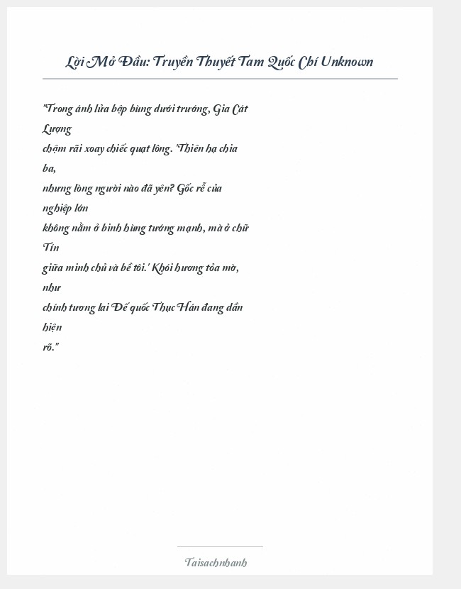 Trích đoạn Truyền Thuyết Tam Quốc Chí Unknown