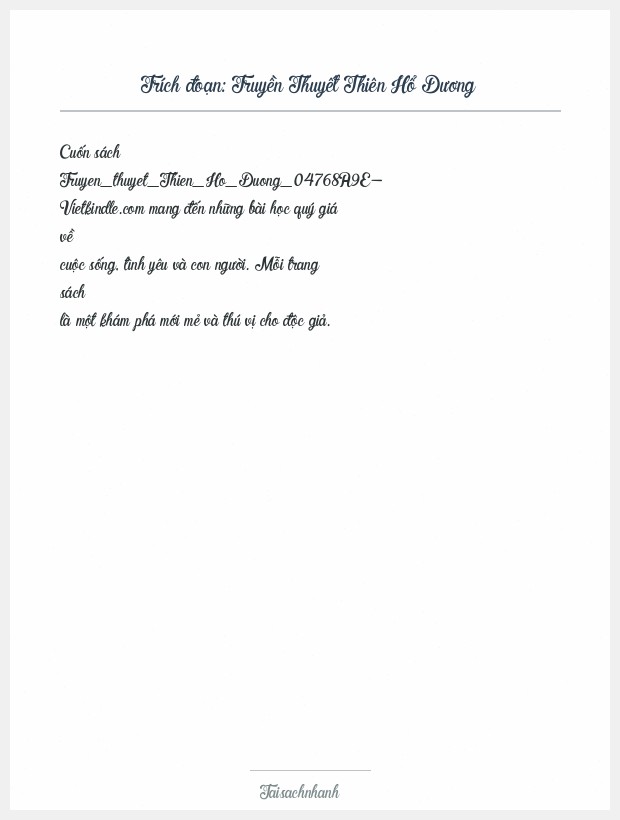 Trích đoạn Truyền Thuyết Thiên Hổ Dương