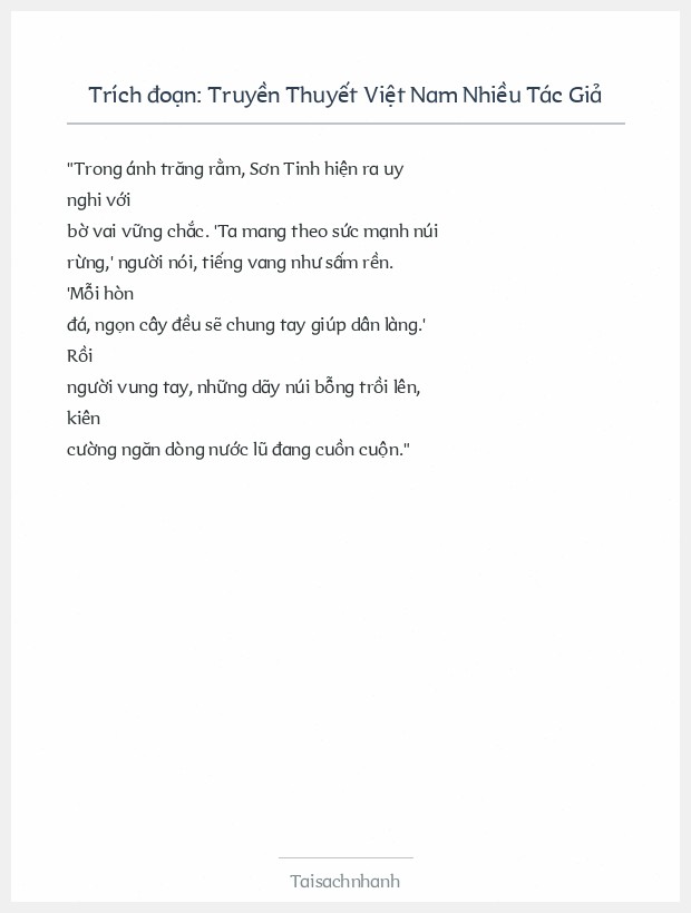 Trích đoạn Truyền Thuyết Việt Nam Nhiều Tác Giả