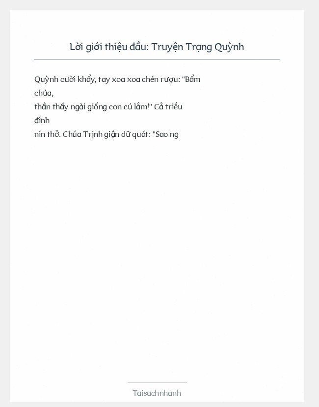 Trích đoạn Truyện Trạng Quỳnh