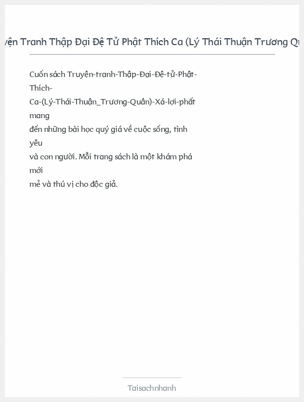 Trích đoạn Truyện Tranh Thập Đại Đệ Tử Phật Thích Ca (Lý Thái Thuận Trương Quân) Xá Lợi Phất