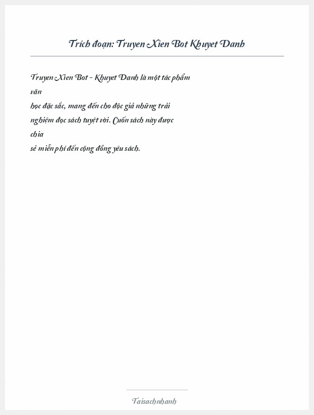 Trích đoạn Truyen Xien Bot Khuyet Danh