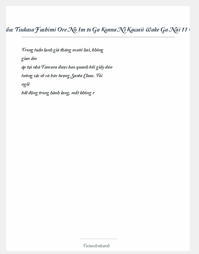 Trích đoạn Tsukasa Fushimi Ore No Imōto Ga Konna Ni Kawaii Wake Ga Nai 11 Oreimo Vol 11