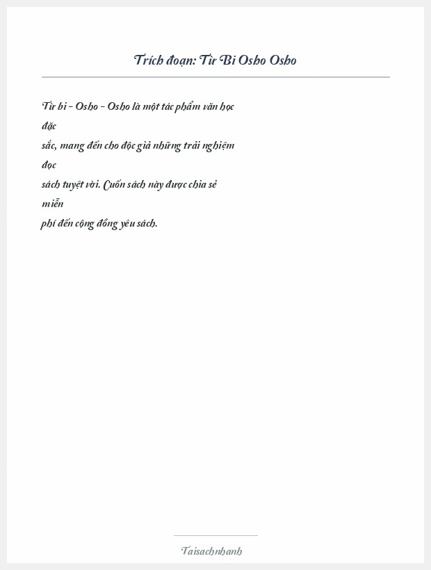 Trích đoạn Từ Bi Osho Osho