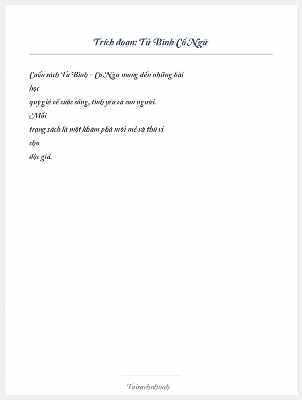 Trích đoạn Tử Binh Cổ Ngữ