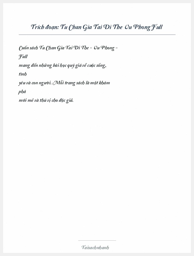 Trích đoạn Tu Chan Gia Tai Di The Vu Phong Full