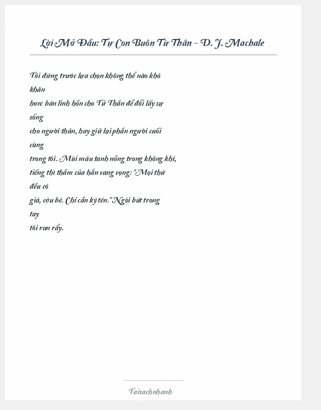 Trích đoạn Tự Con Buôn Từ Thân - D. J. Machale