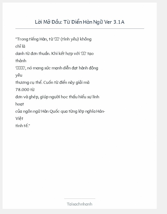 Trích đoạn Từ Điển Hàn Ngữ Ver 3.1A