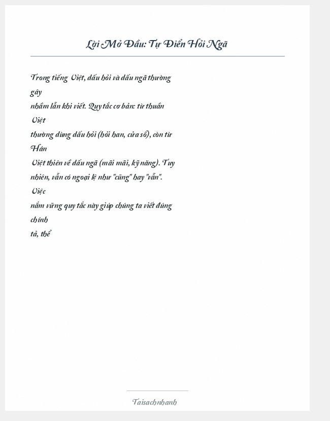 Trích đoạn Tự Điển Hỏi Ngã