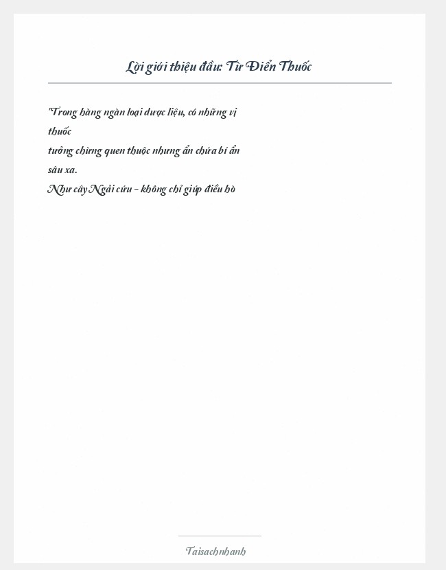 Trích đoạn Từ Điển Thuốc