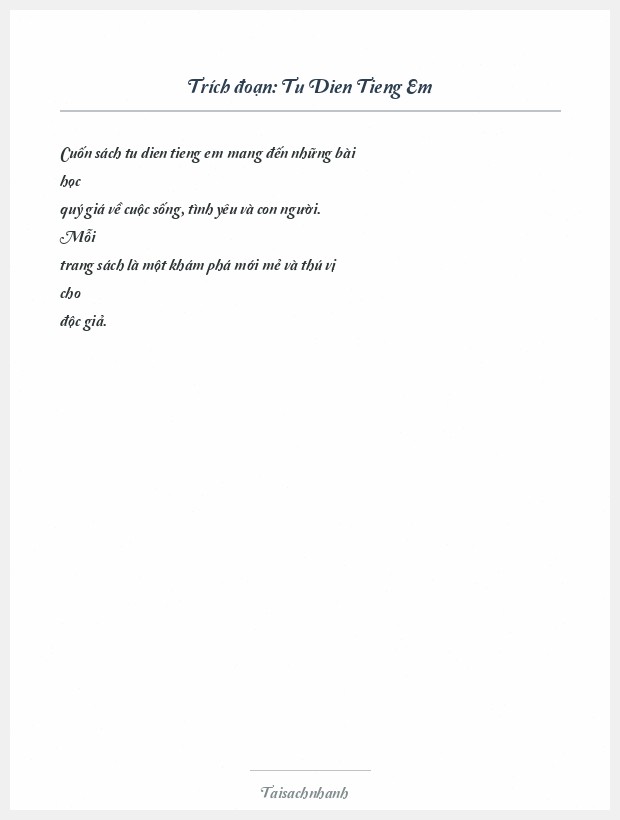Trích đoạn Tu Dien Tieng Em