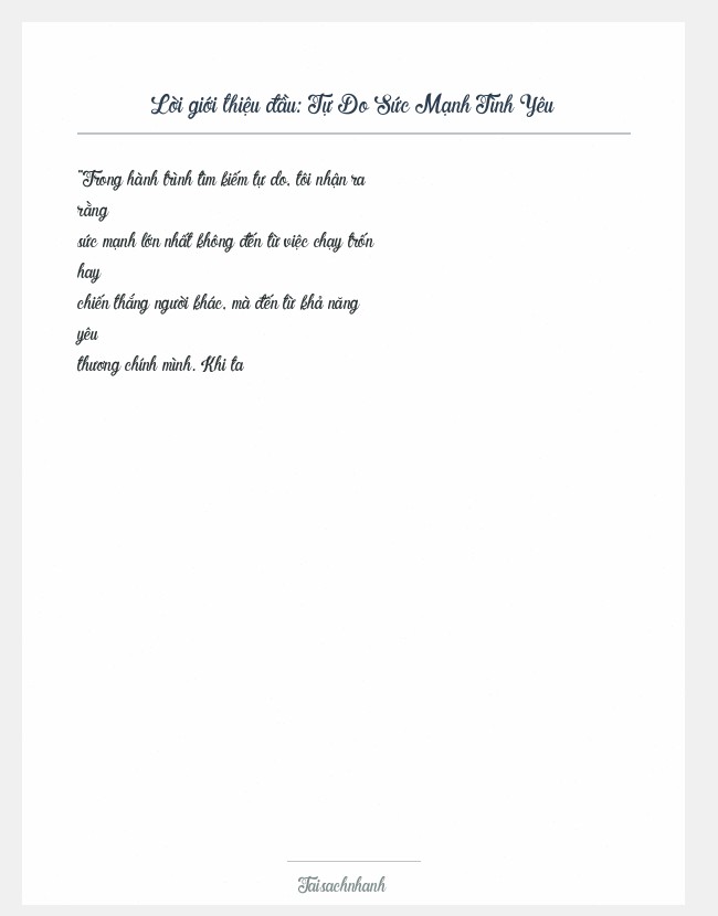 Trích đoạn Tự Do Sức Mạnh Tình Yêu