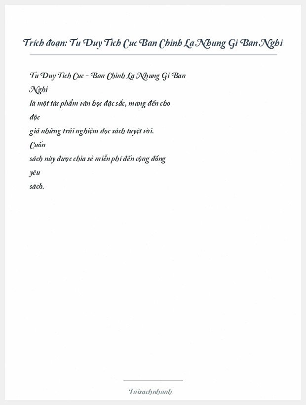 Trích đoạn Tu Duy Tich Cuc Ban Chinh La Nhung Gi Ban Nghi
