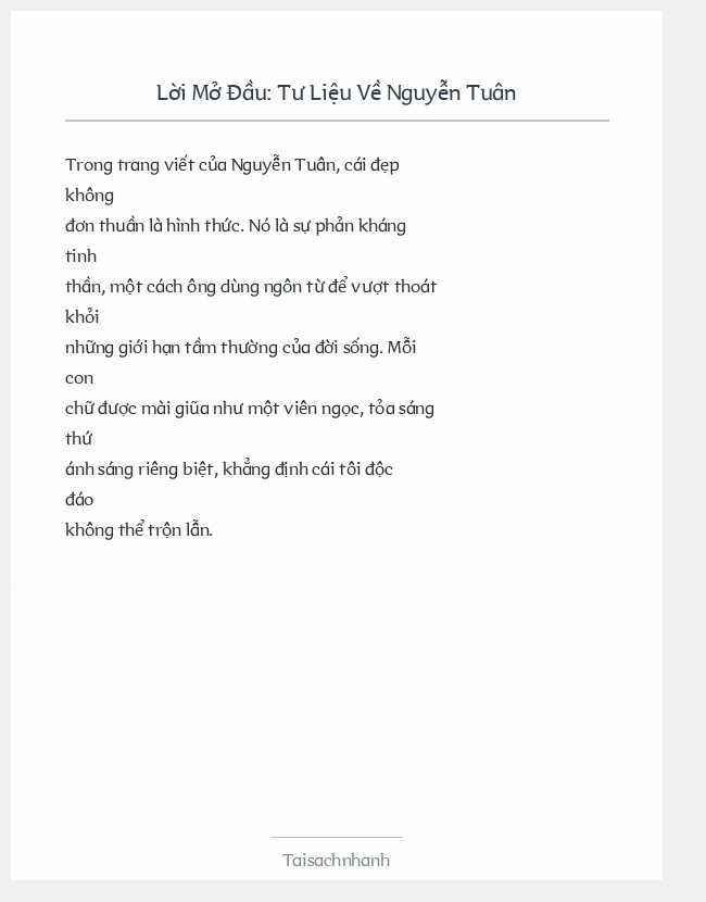 Trích đoạn Tư Liệu Về Nguyễn Tuân