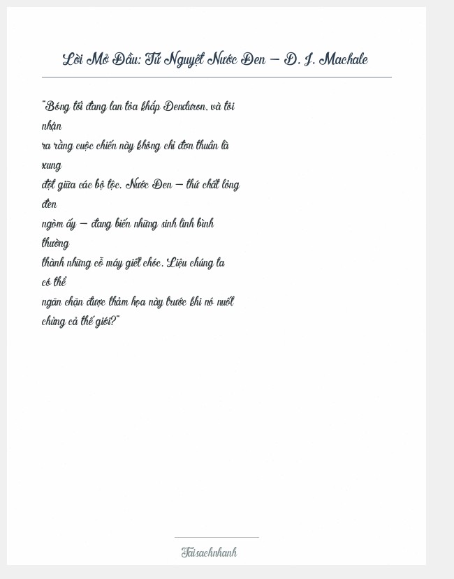 Trích đoạn Tứ Nguyệt Nước Đen - D. J. Machale