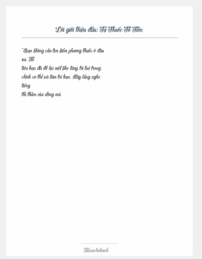 Trích đoạn Tự Thuốc Tổ Tiên