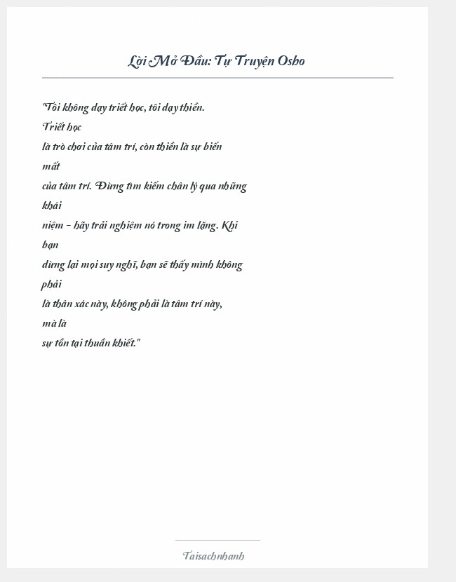 Trích đoạn Tự Truyện Osho