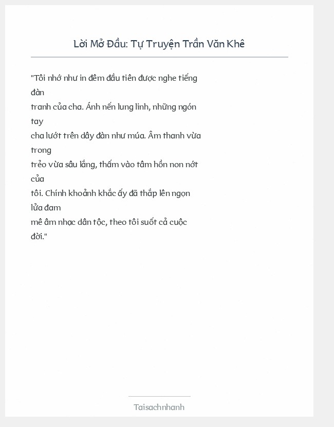 Trích đoạn Tự Truyện Trần Văn Khê