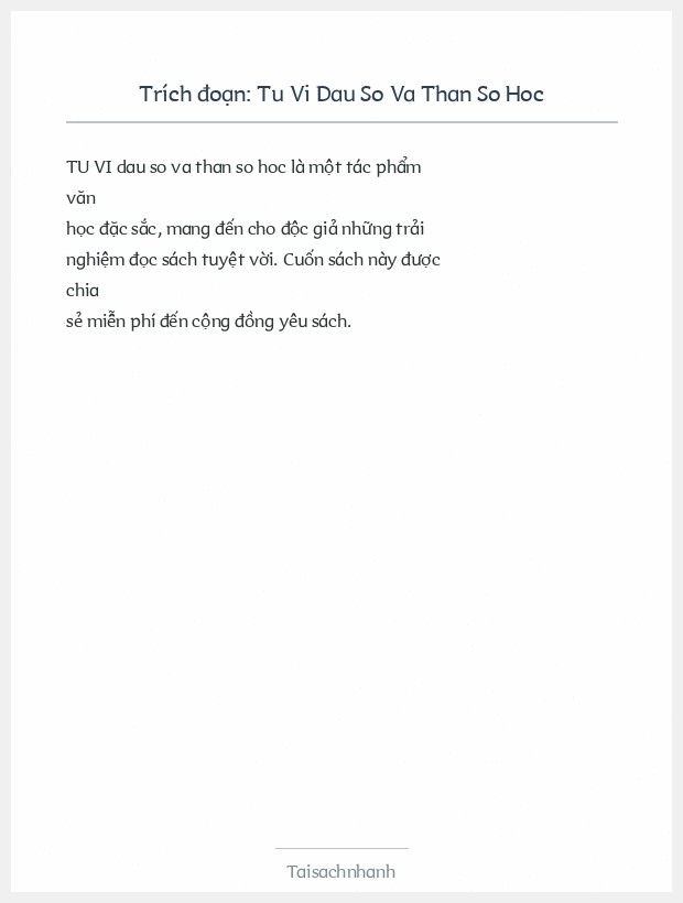 Trích đoạn Tu Vi Dau So Va Than So Hoc