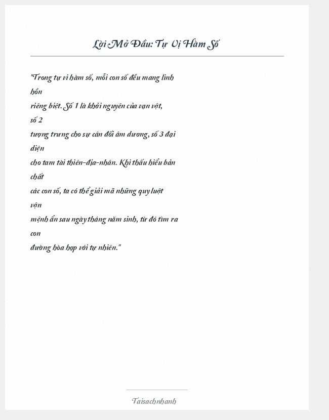 Trích đoạn Tự Vị Hàm Số