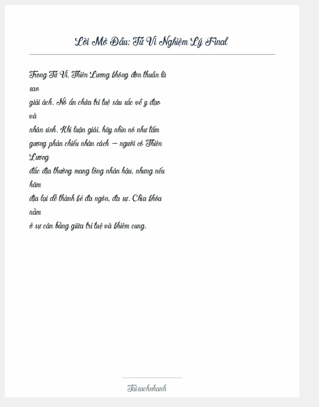 Trích đoạn Tử Vi Nghiệm Lý Final