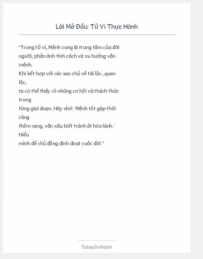 Trích đoạn Tử Vi Thực Hành