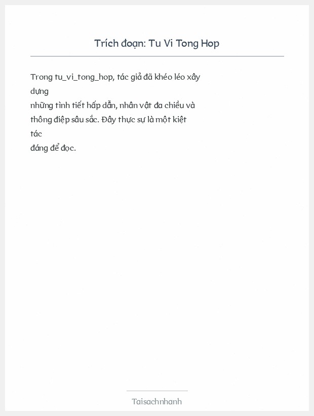 Trích đoạn Tu Vi Tong Hop