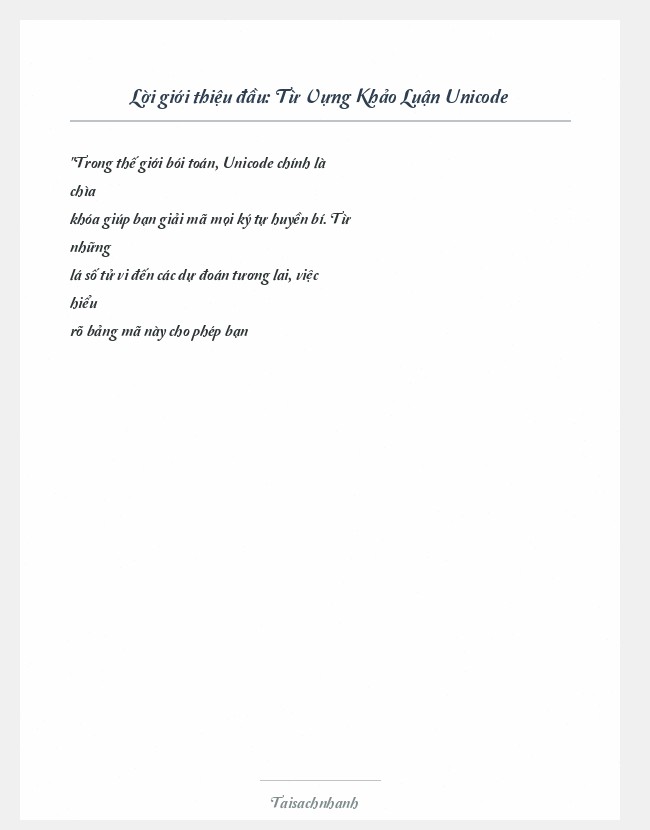 Trích đoạn Từ Vựng Khảo Luận Unicode