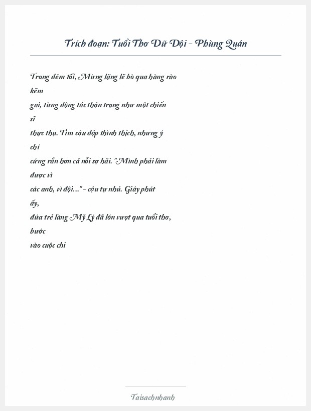 Trích đoạn Tuổi Thơ Dữ Dội - Phùng Quán