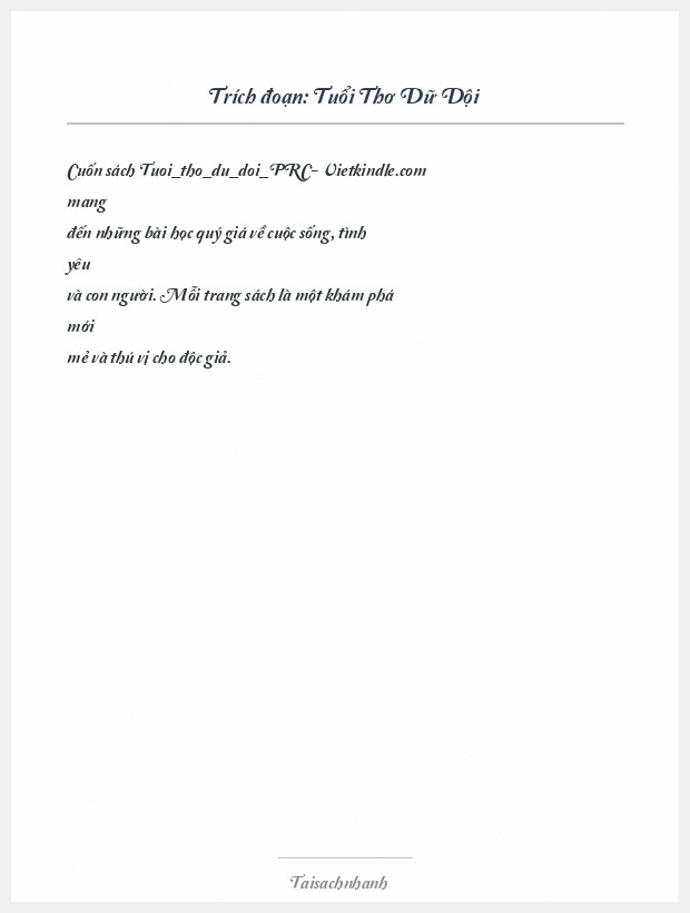 Trích đoạn Tuổi Thơ Dữ Dội