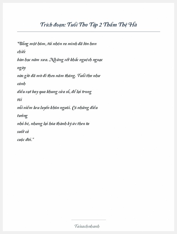 Trích đoạn Tuổi Thơ Tập 2 Thẩm Thệ Hà