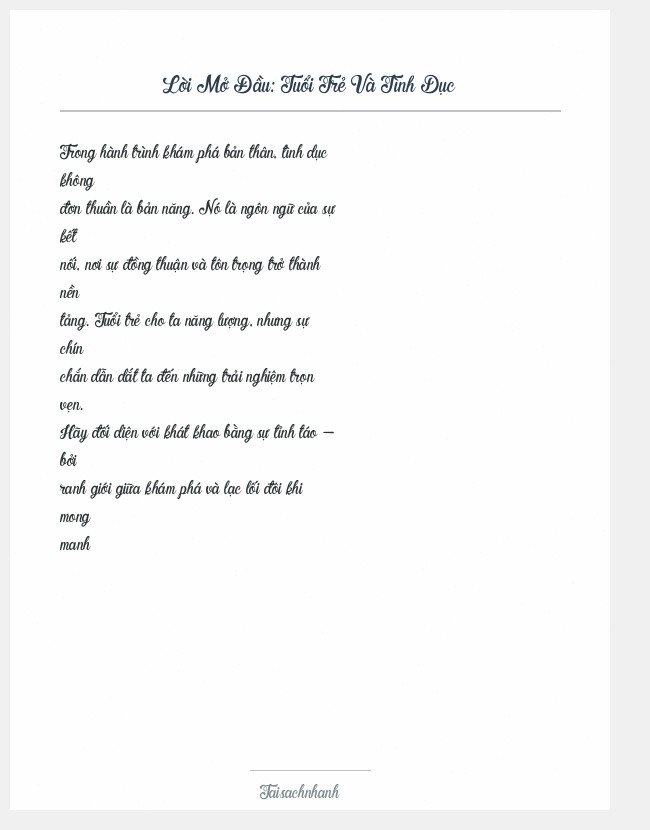 Trích đoạn Tuổi Trẻ Và Tình Dục