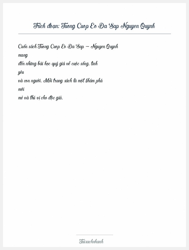 Trích đoạn Tuong Cuop Eo Da Sap Nguyen Quynh