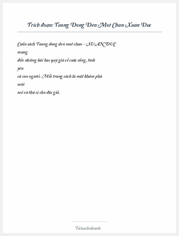 Trích đoạn Tuong Dong Den Mot Chan Xuan Duc