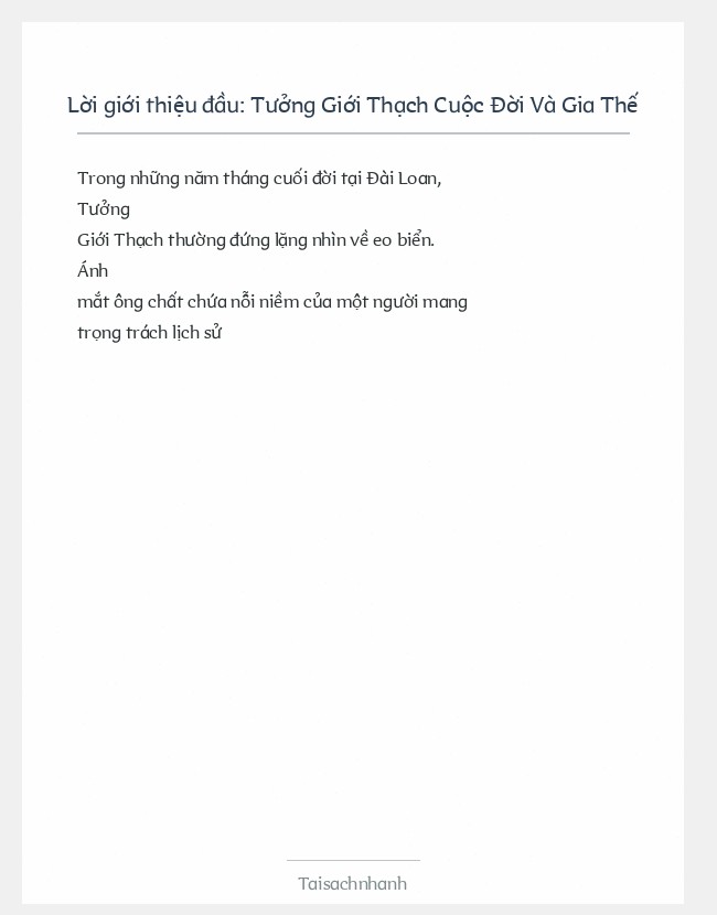 Trích đoạn Tưởng Giới Thạch Cuộc Đời Và Gia Thế